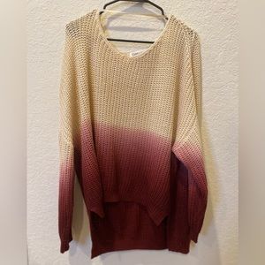 Gypsy Warrior red ombré over sized sweater size medium